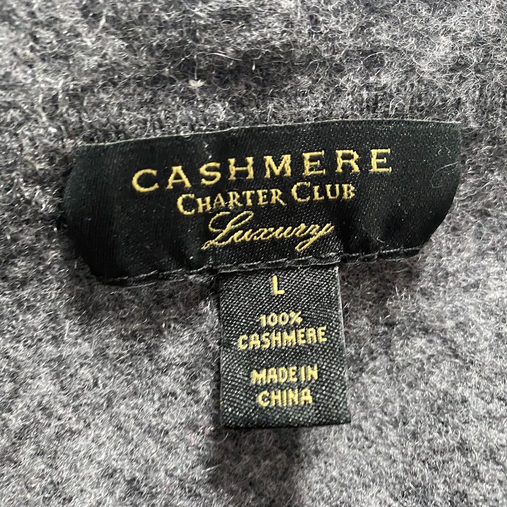 100% Cashmere Charter Club Luxury Zip Up - Size Large